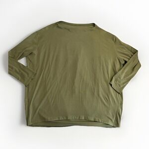 Lululemon Back In Action Top Women Green‎ Boatneck Oversized Relaxed Fit 10?